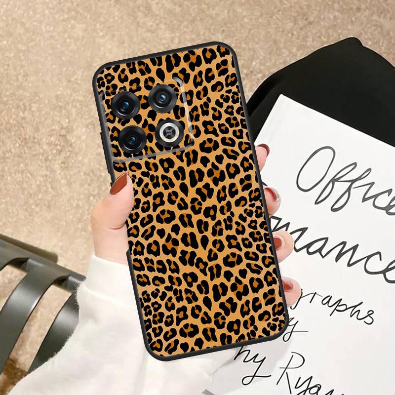 Black and White Leopard Texture Case For OnePlus 15 15R 13R 13 13T 12 12R 11 10 Pro 10T 8T Nord 5 CE 3 2 4 Lite N20 N30 Cover