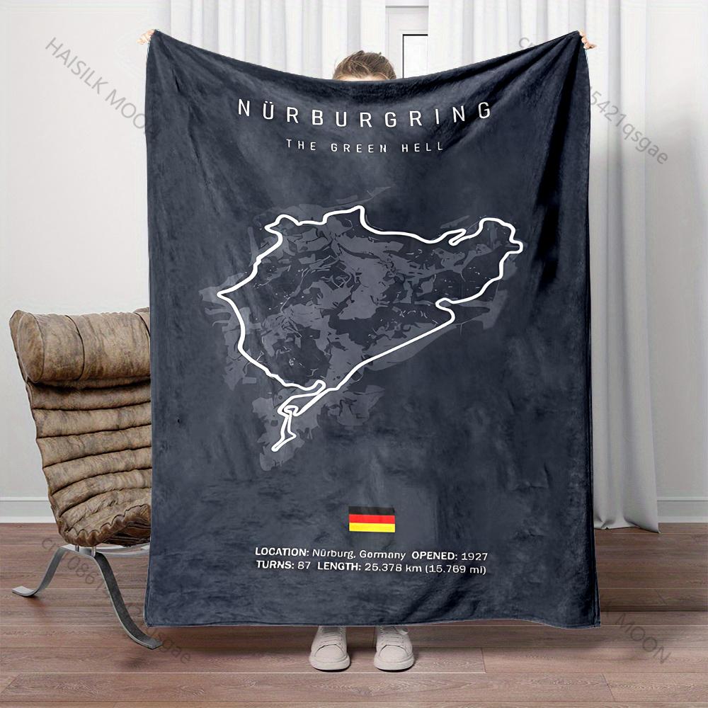 Multi Size Formula Racing Track Print Warm Comfortable Blanket Home Travel Camping Picnic for Adults and Kids Luxury Gifts
