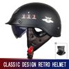 Retro Semi-Helmet Motorcycle Helmet for Men's and Women's Day American Motorcycle Cruise Pedal Helmet Is Universal in Summer