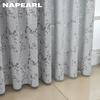 1PC NAPEARL Vintage Rural Style Jacquard Curtains, Gray Rattan Vine Branch Leaf Sheer Curtain for Bedroom Living Room Home Decor