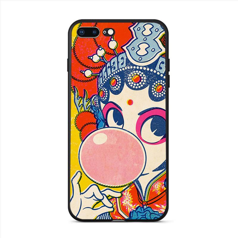 Funny Peking Opera Girl Phone Case For Apple Iphone 13 12 Mini 11 Pro Max Luxury Mobile Shell X XR 7 8 6 Plus SE XS 5 Hard Cover