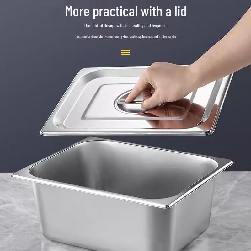 Stainless Steel Rectangular Food Pan with Lid