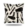 1pc Modern Barber Pole & Barber Chair Throw Pillow Cover Suitable for Living Room Sofa, Zippered Decorative Cushion Case 17.7x17.7"