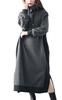 Gold Japan Plus Size Long Fleece Women's Dress, Sleeve, Two-Tone Hoodie, Lining, Anti-Static, Stretch, Fall/Winter, Charcoal, 4L, Plan-460014