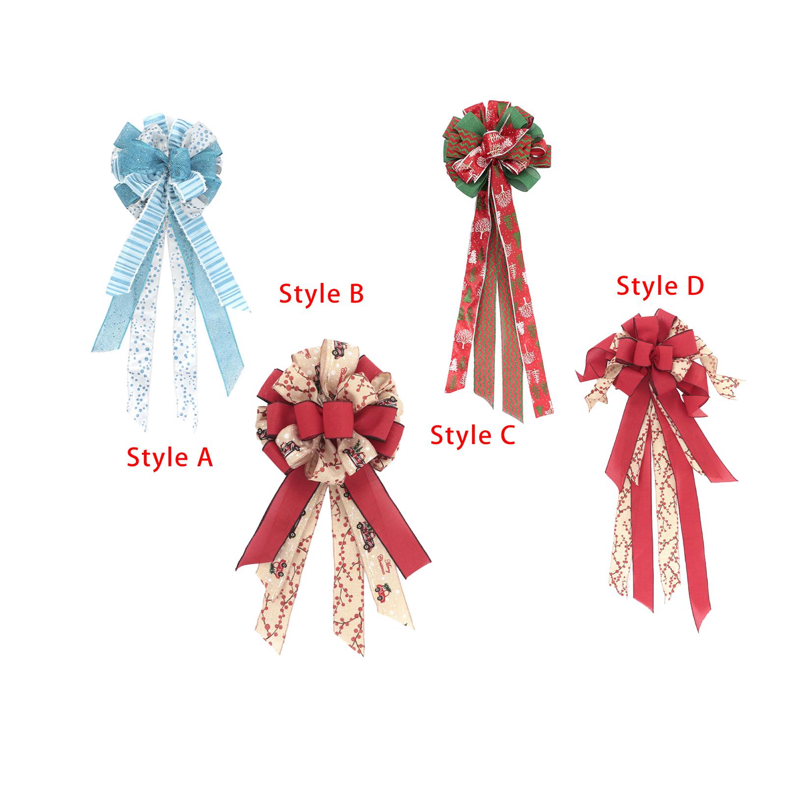 Christmas Tree Topper Bow Creative Decorative Christmas Wreath Bow Christmas Style A