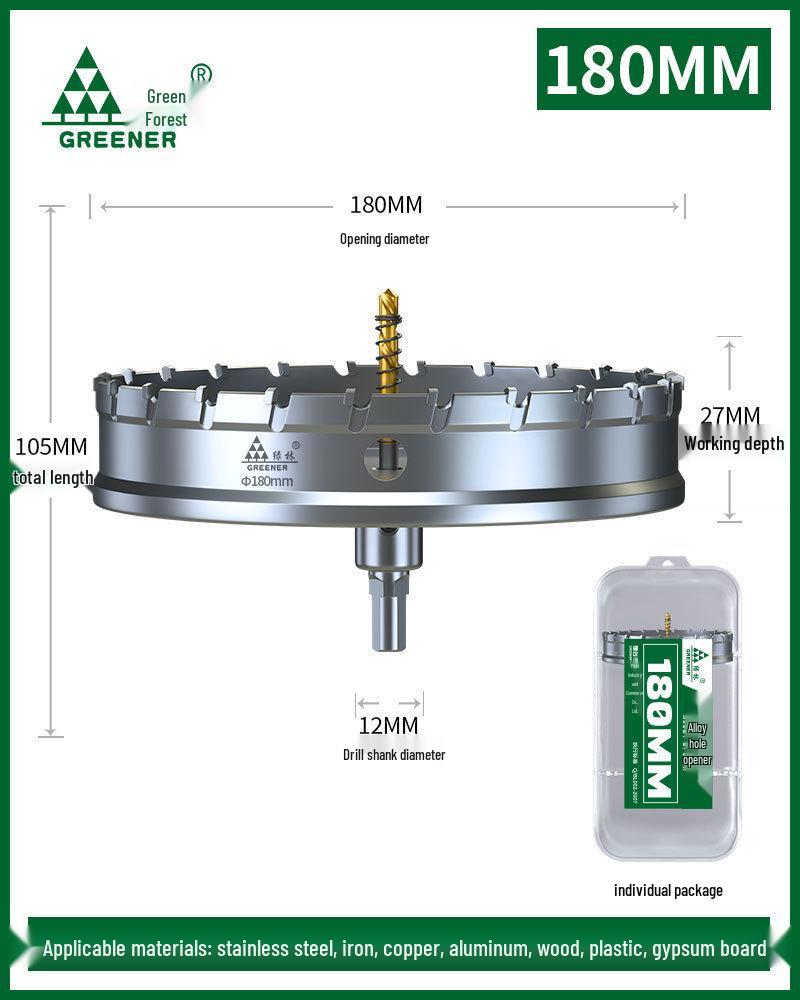 Green Forest Stainless Steel Hole Saw for Metal, Wood, and Aluminum Drilling