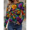 Womens Long Sleeve Crew Neck T-Shirt With 3D Flamingo Print Soft Milk Silk Fabric Loose Fit Casual 2025