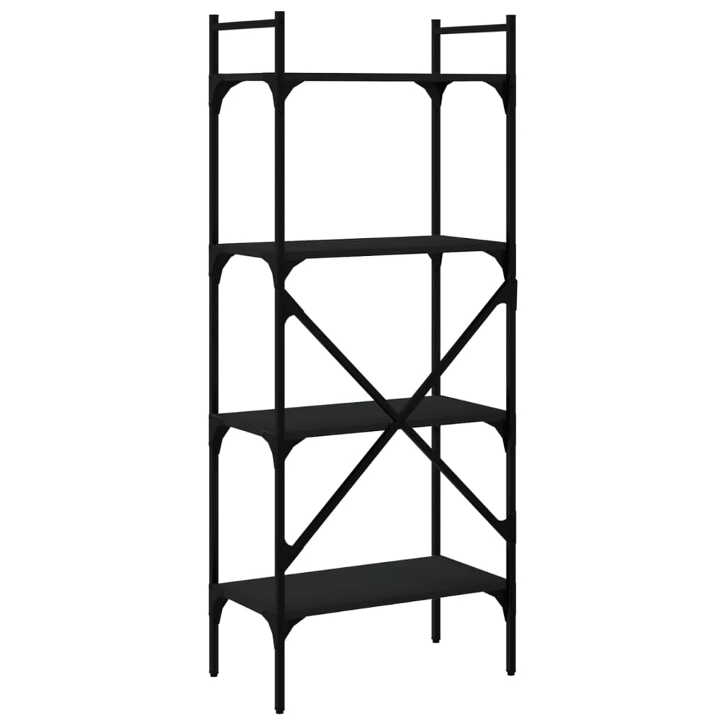 4 Shelf Bookshelf Black 56 X 31.5 X 138.5 Cm Engineered Wood