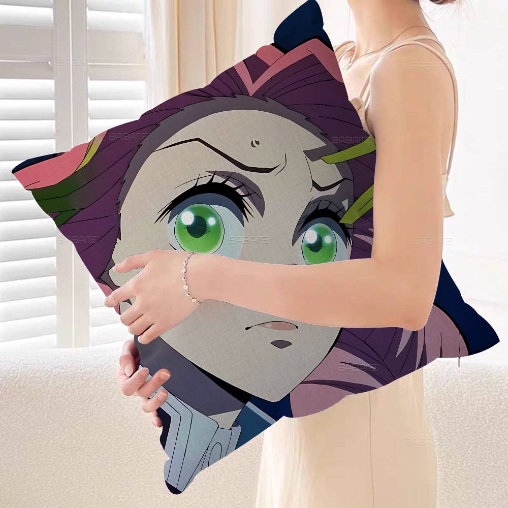 Anime Character Mitsuri Kanroji Pillow Cushion Cover Pillowcase Living Room Sofa Home Decor Customized