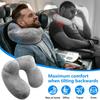 Inflatable Travel Pillow with Soft Velvet Cover & Carry Bag, Neck Support for Airplane, Car, Office & Adult Sleeping