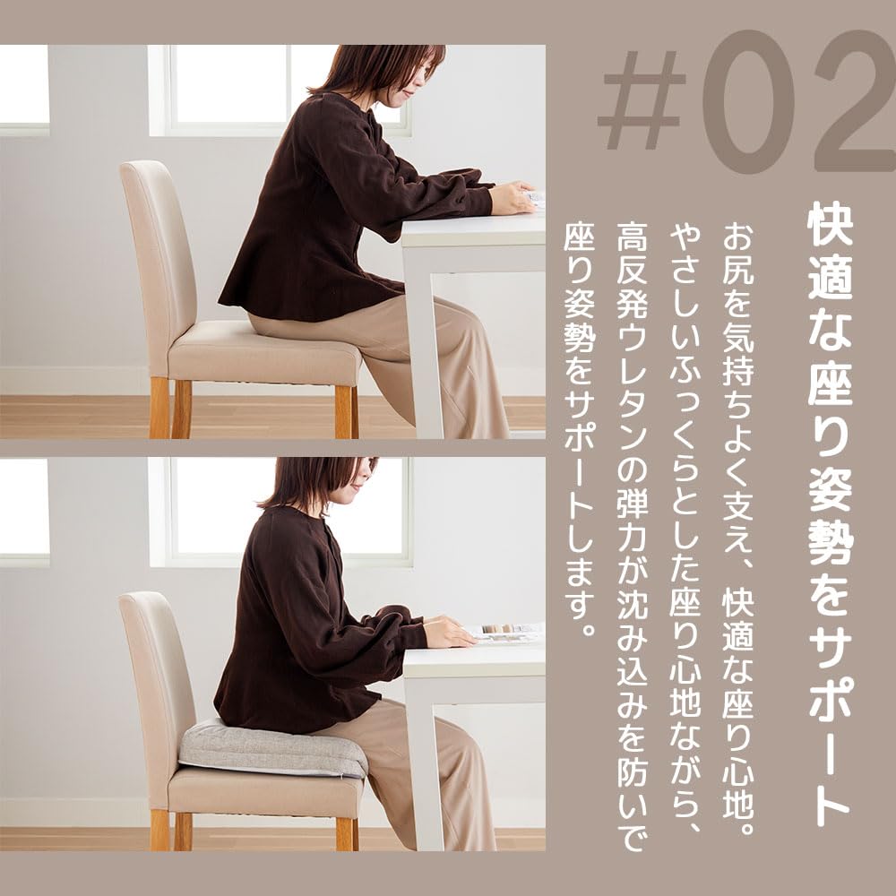 BELLUNA Chair Prevents Back and Butt Chair Chair High Volume Type Cushion, Backrest, Pain, Cushion, Pad, Resilience, Thick, Anti-Slip, (557251-101)