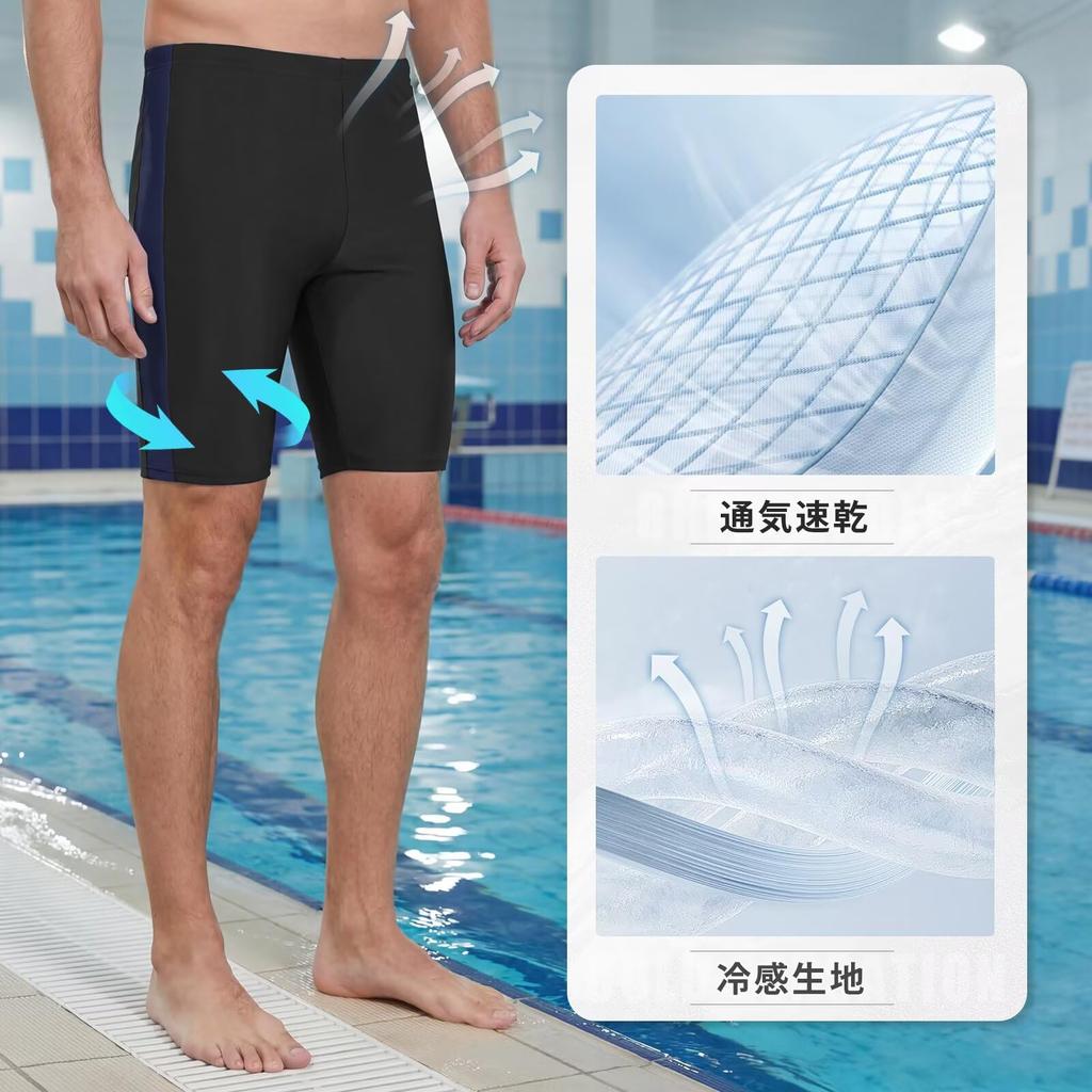 [Sillictor] Swimsuit Men's Fitness Swimsuit Swimwear Rash Guard Swim Spats