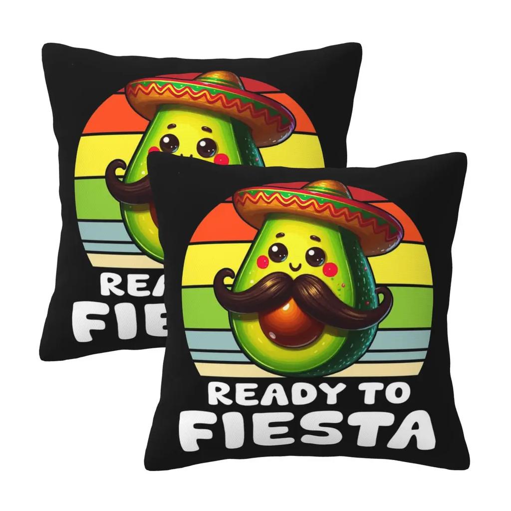 Avocardio Avocado Cardio 2 Stück Quadratischer Kissenbezug Kissenbezug Kissen Dekoration Komfort Überwurf Kissen für Zuhause Sofa