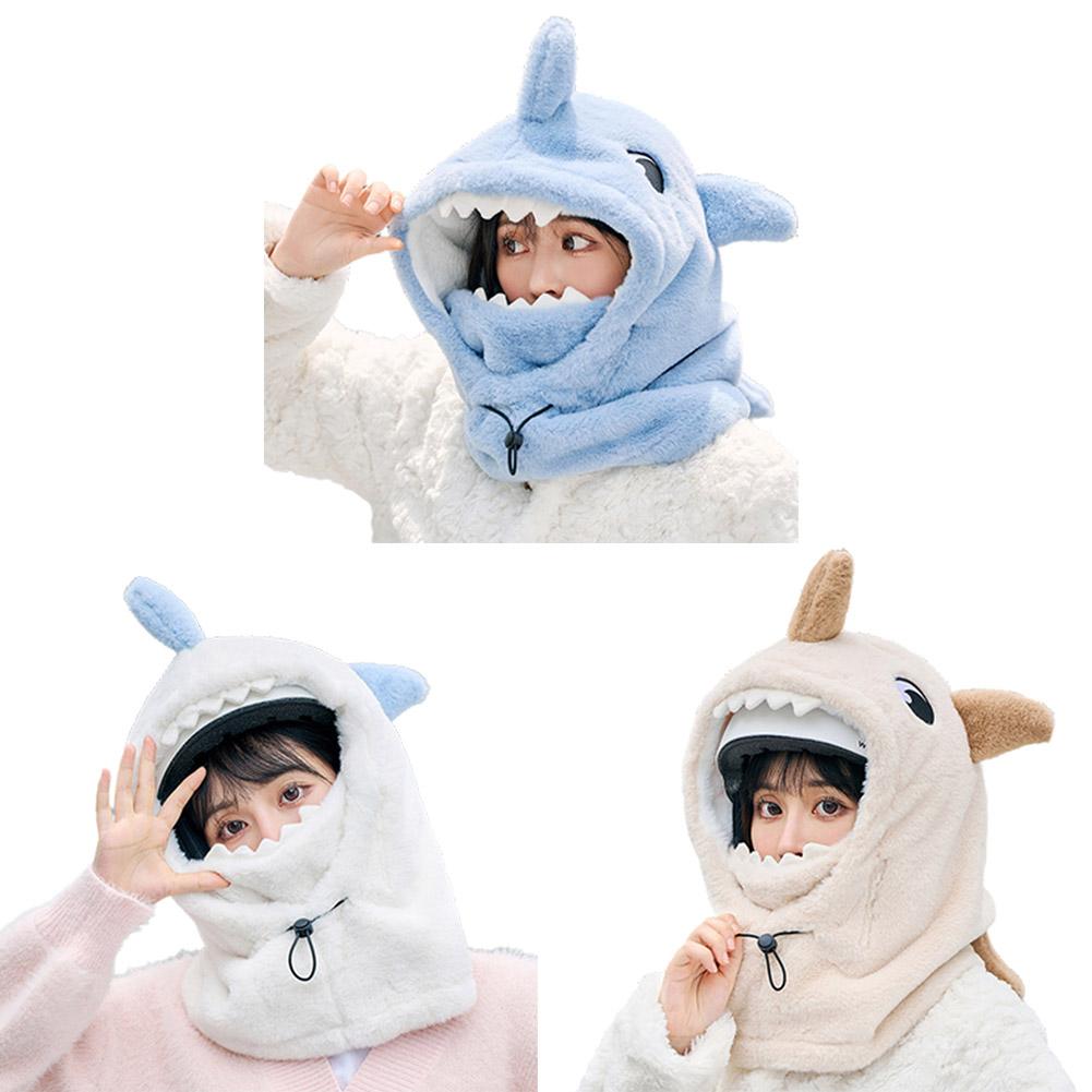 Cartoon Shark Ski Helmet Cover Winter Warm Comfortable Skiing Warmer Fleece Soft Helmet Cute Sk F1E9