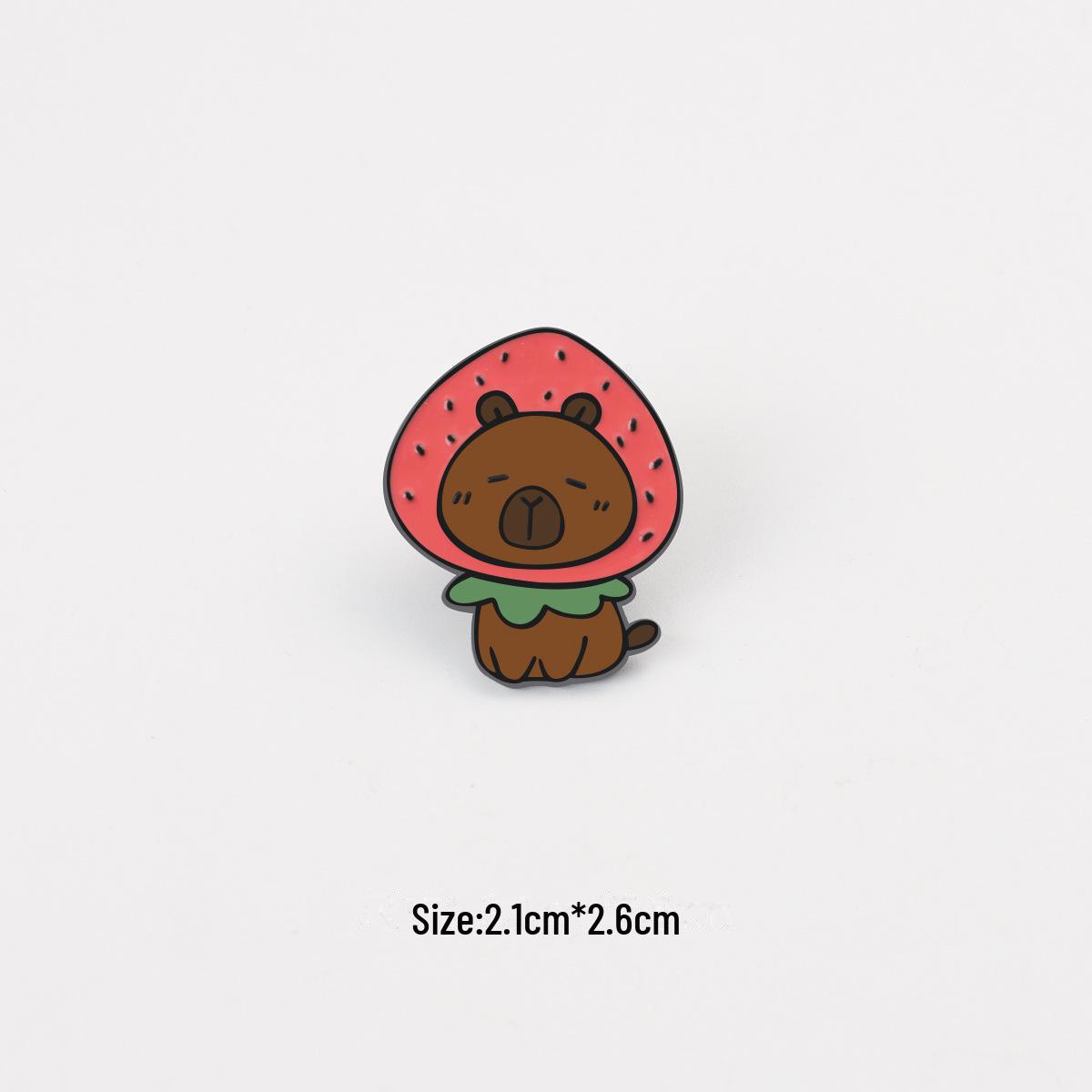 

Милая мультяшная капибара металлическая брошь-булавка - забавный аксессуар для рюкзака