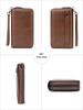 Malunt Men's Genuine Leather Multifunctional Long Wallet Clutch with Zipper