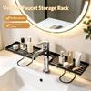 No Drill Iron Mesh Storage Rack Rust Resistant Multifunctional Bathroom Organizer for Sink Kitchen Garage Wall