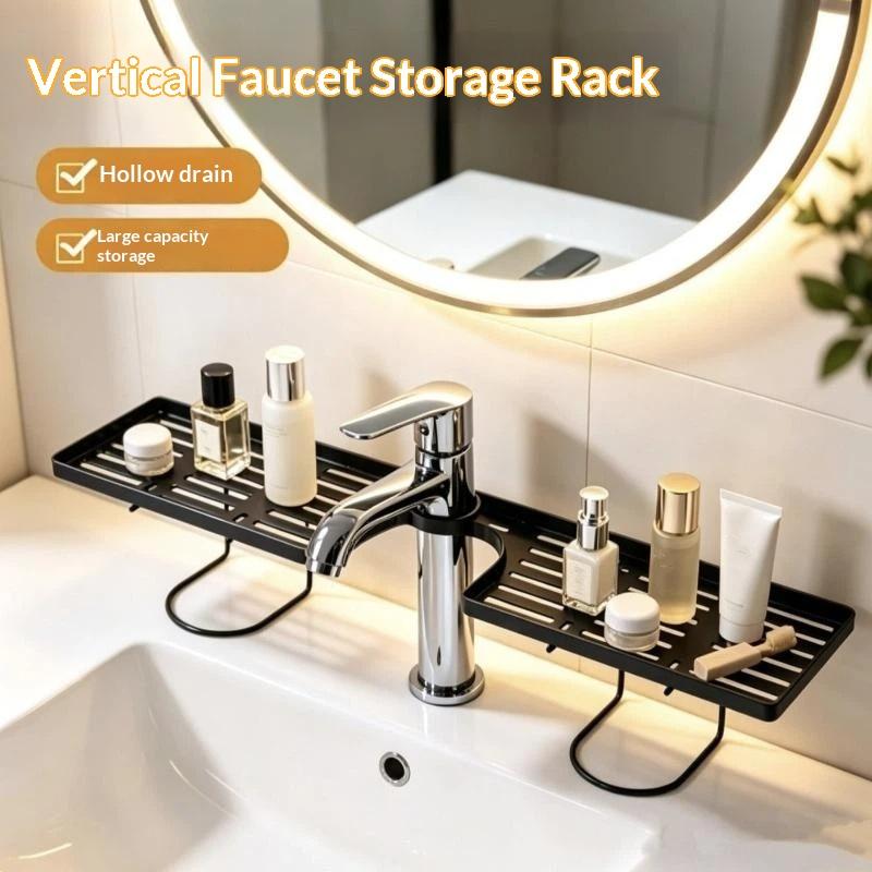 No Drill Iron Mesh Storage Rack Rust Resistant Multifunctional Bathroom Organizer for Sink Kitchen Garage Wall
