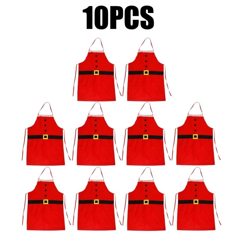 Family Baking Santa Claus Apron for Adults Kids Christmas Kitchen Fun Festive Cooking Holiday Home Accessories