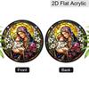 2D Flat Mary and Jesus Suncatcher, Acrylic Religious Decor 7.87/11.81in, Christian Home Church Hanging Ornament