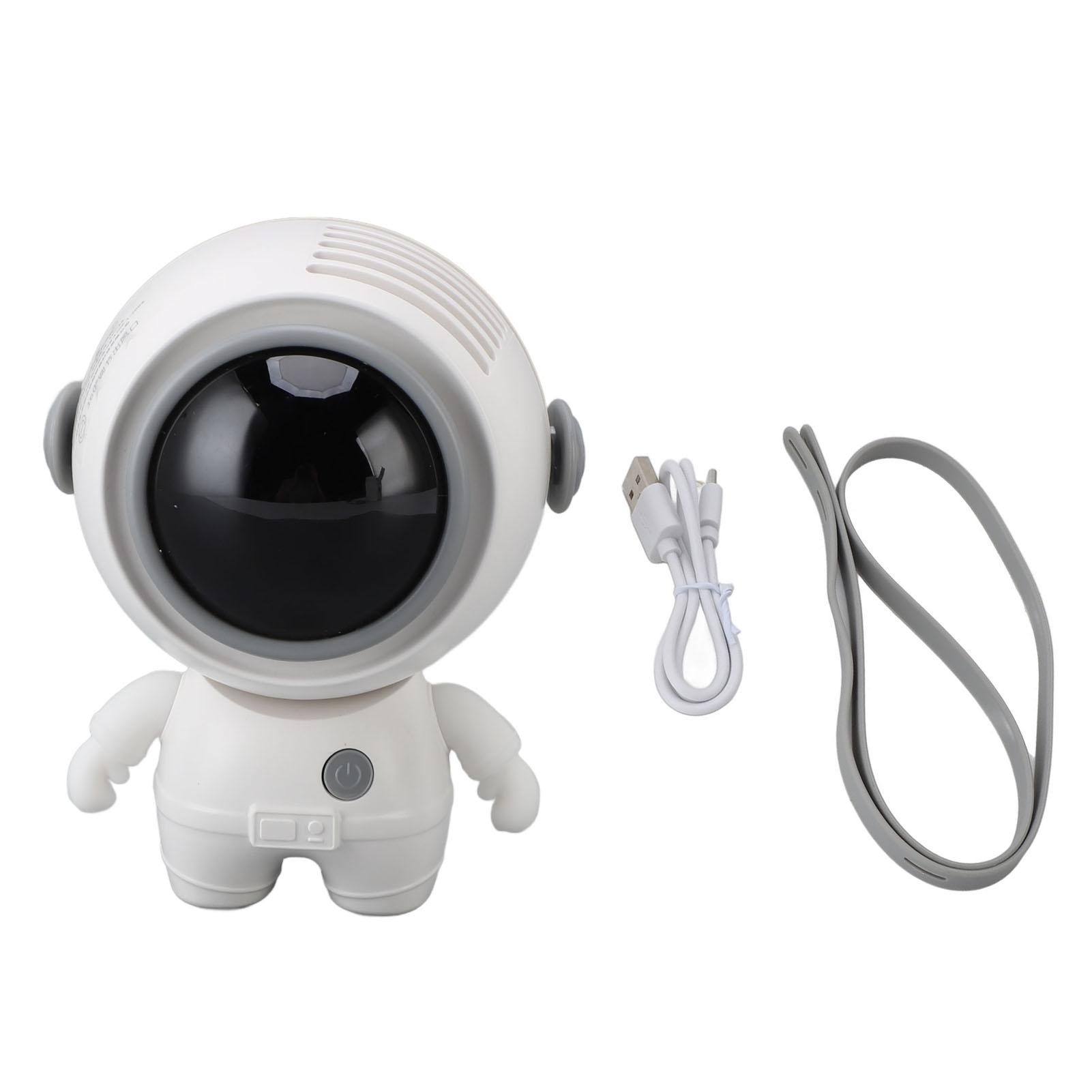 

Подвесной вентилятор для шеи, 3 регулируемые скорости, перезаряжаемый через USB, милый космический человек, тихий портативный портативный вентилятор для