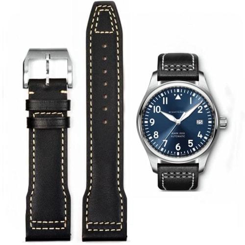 HEYOZURY IWC Strap, 20mm/21mm, Cowhide Leather Watch Band, Original IWC Pilot Series Mark XVIII IW327004/377714/387903/377709, Includes Replacement To