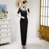 Long improved version Young medium-sleeved etiquette Bride mother wedding dress catwalk cheongsam New autumn and winter
