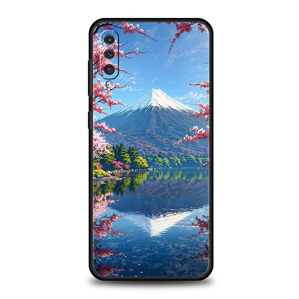 Japan Mount Fuji Malerei Kirschblüte Handyhülle Für Samsung A56 A36 A26 A34 A17 A16 A06 A14 A12 A54 A72 A52 A50 A40 A32 Abdeckung