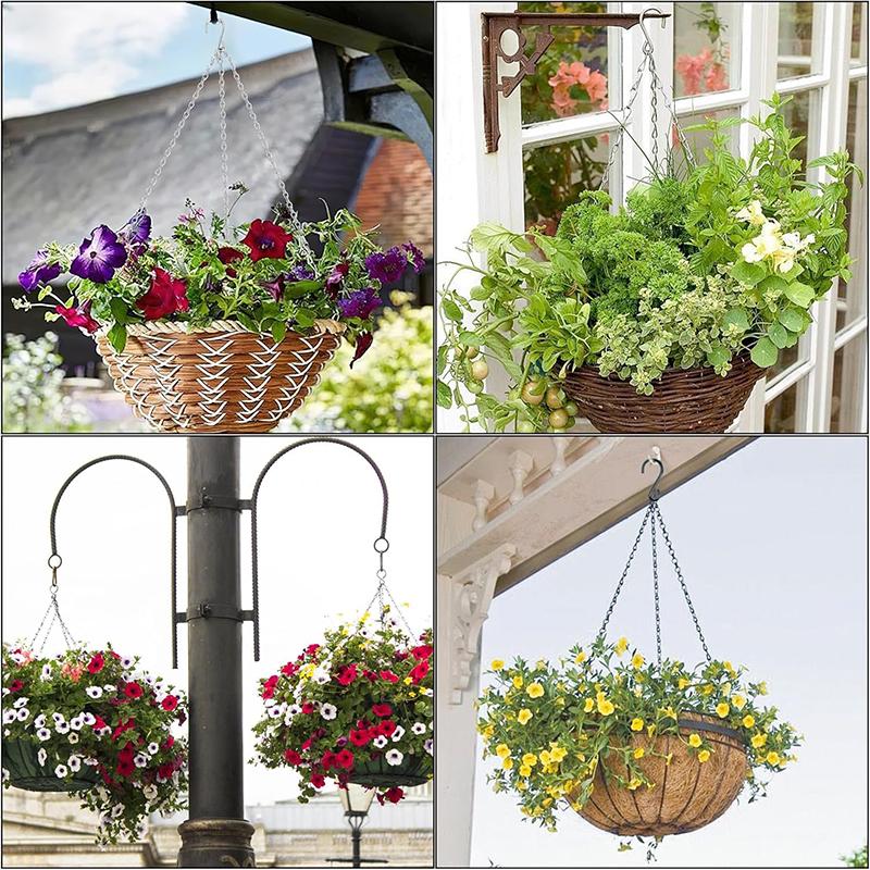 2 Pcs Hanging Basket Chains 3-Point Heavy Duty Metal Replacement Chain for Hanging Baskets Planters Bird Feeders Lanterns Plants