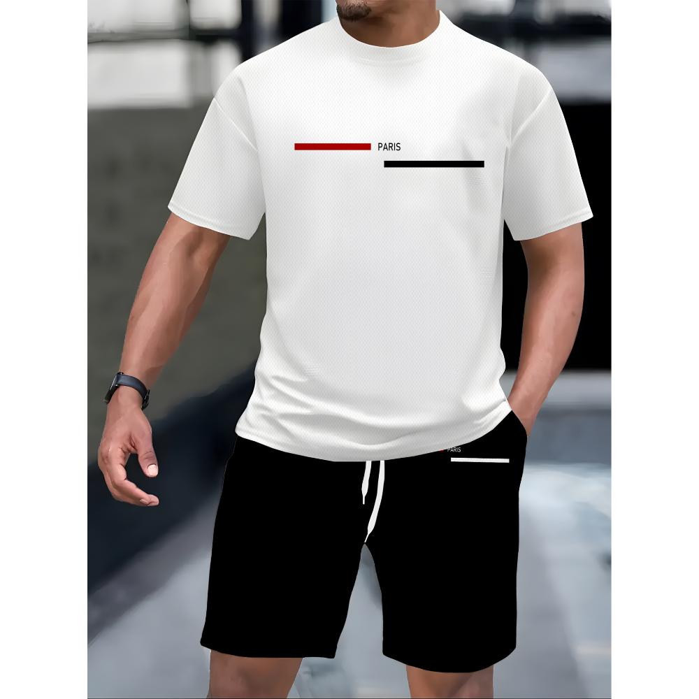 Men's Casual Fashion Simple Short-sleeved Shorts Set Comfortable Loose Sports Suit Versatile Unisex Sports Clothing