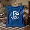 Schalke 04 Theme Fleece Blanket Cozy Soft Plush Blanket For Bedroom Couch Travel