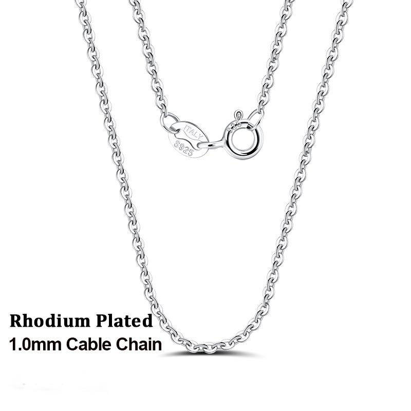 Rinntin Rose Gold 925 Sterling Silber Mode Kabel Link Ketten Halskette für Frauen Dünne Halskette Zubehör Schmuck SC06