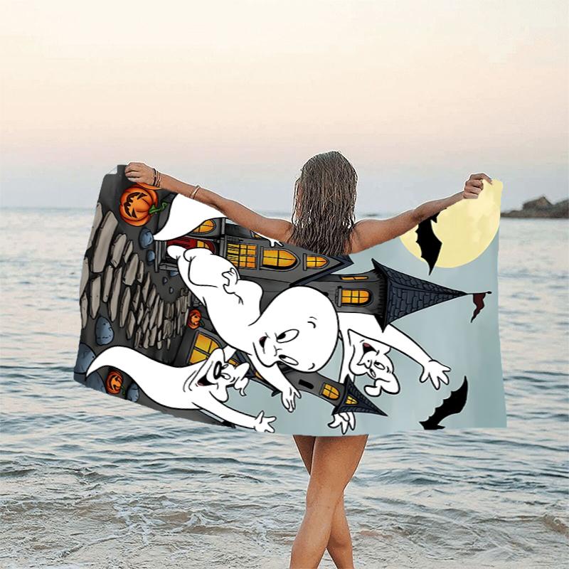 1pc Casper1 Beach Towel, Beach and Seaside Swimming Pool Equipment, Fashion Pattern, Rectangular, Travel Essentials