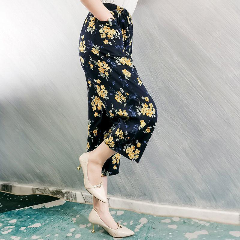 

Cotton Silk Polka Dot Over-the-Knee Summer Pants 3XL for 60-72 kg
