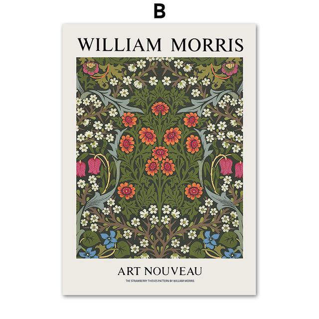 William Morris Colorful Abstract Flowers Wall Art Canvas Painting Nordic Posters And Prints Wall Pictures For Living Room Decor