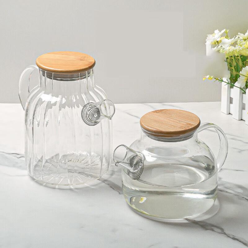 Bashting 1800ml Borosilicate Glass Pitcher with Bamboo Lid