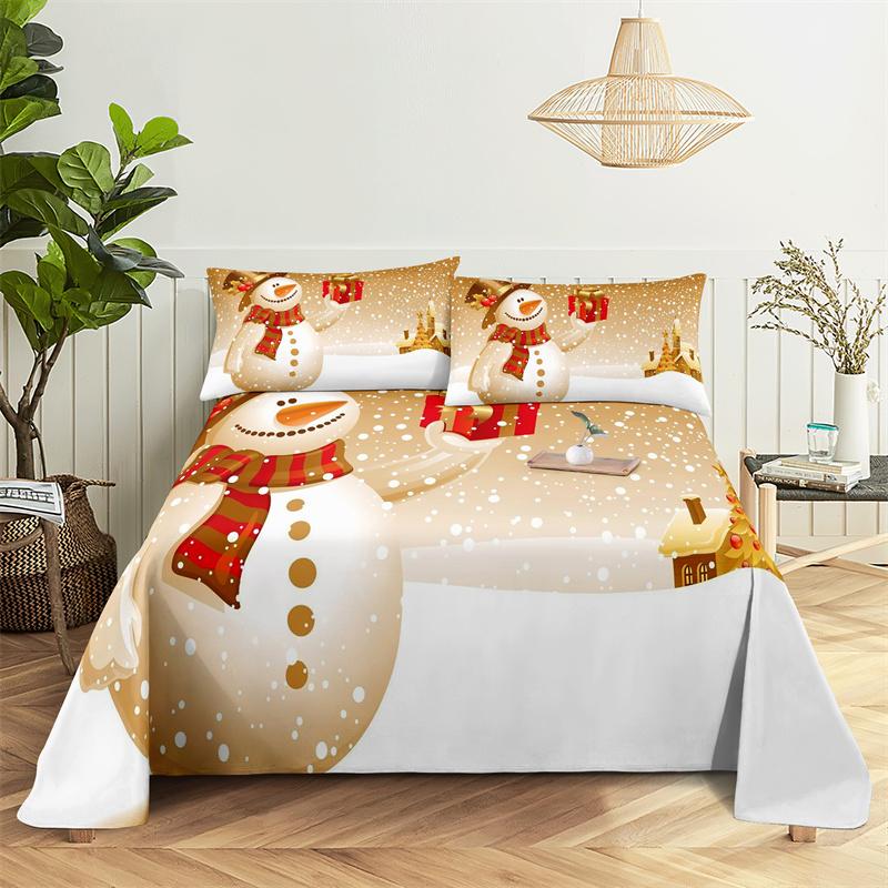 Bedding Sets Christmas Print Bed Sheet Fashion Design Double Flat Sheet Boys Girls Bed Sheet Set Bed Sheets and Pillowcases