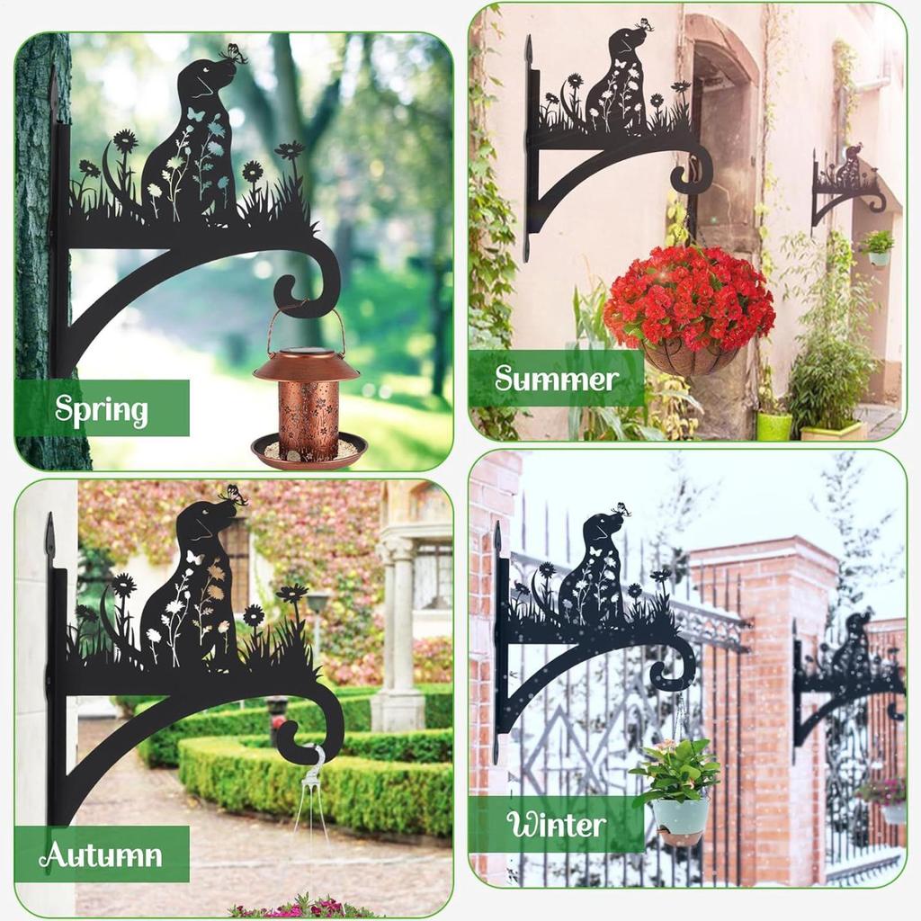 Plant Hanger Indoor Dog Wind Chimes Rack Wall Mounted Plants Stand For Porch Balcony Garden Yard Indoor Patio Lantern