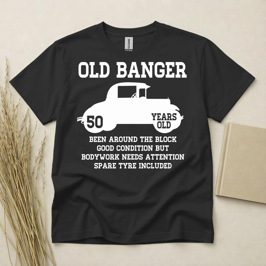 50th Birthday Shirt Born In 1976 50 Years Old Gifts Old Banger T-Shirt Car Lover