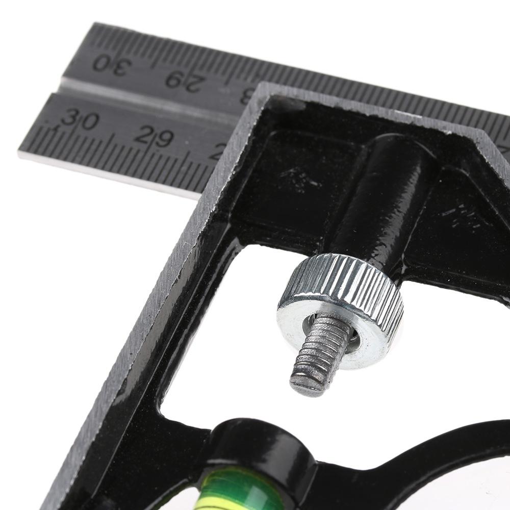 Precise Stainless Steel Adjustable Ruler Combination Level Gauge Square Angle Metric Ruler School Stationery Office Supplies