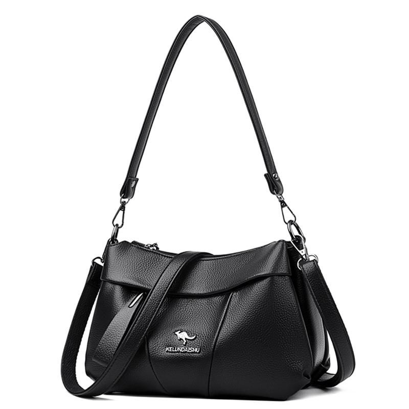 High Quality Pu Leather Shoulder Crossbody Bags for Women Mother 2025 Luxury Handbags Women Messenger Hand Bag Two Layers Tote