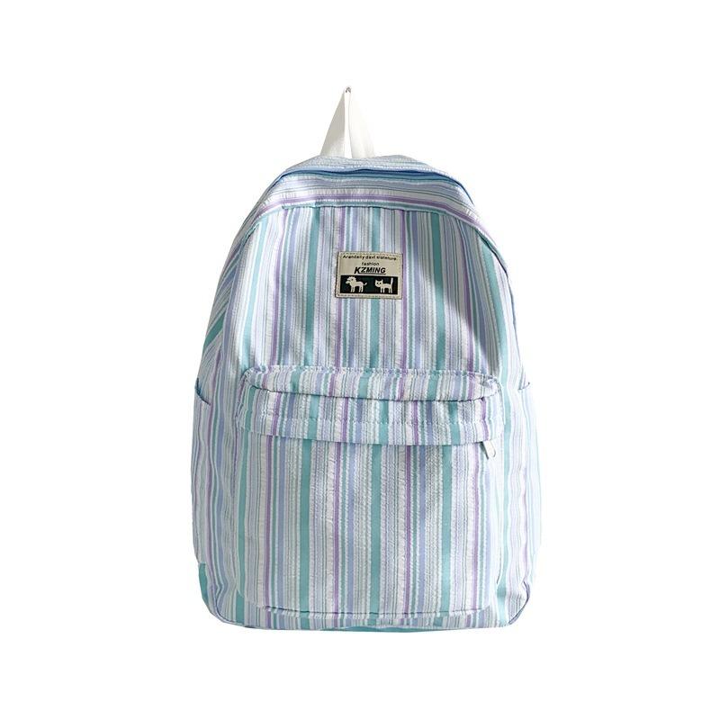 The Schoolbag Is Small, Fresh, Simple, Striped Backpack, Large-capacity Male and Female College Students Schoolbag Travel Backpack Tide