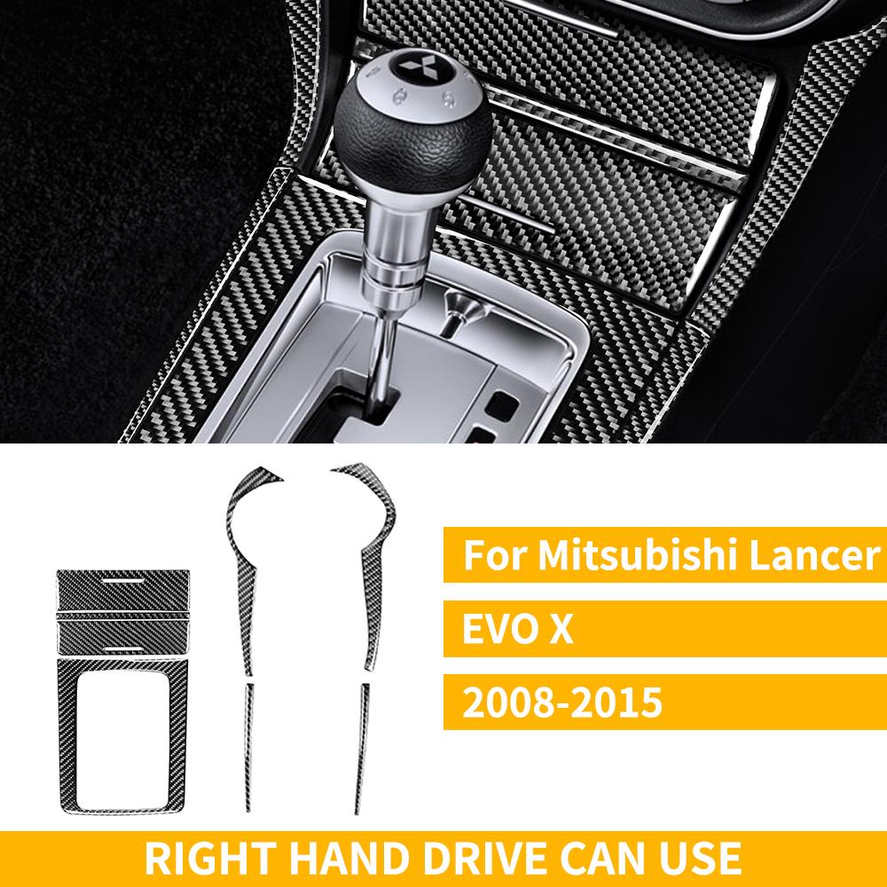 For Mitsubishi Lancer EVO X MR 2008-2015 Carbon Interior Trim Sticker Set Speedometer Window Lifting Storage Car Accessories