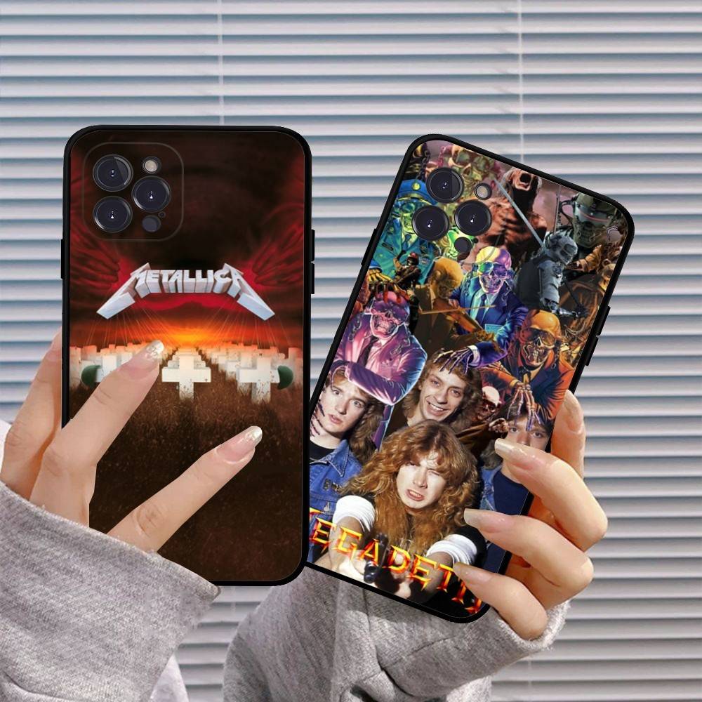 Music Band M-Megadeth Black Soft Phone Case For IPhone 16 15 14 13 11 12 17 Pro Max Mini Plus