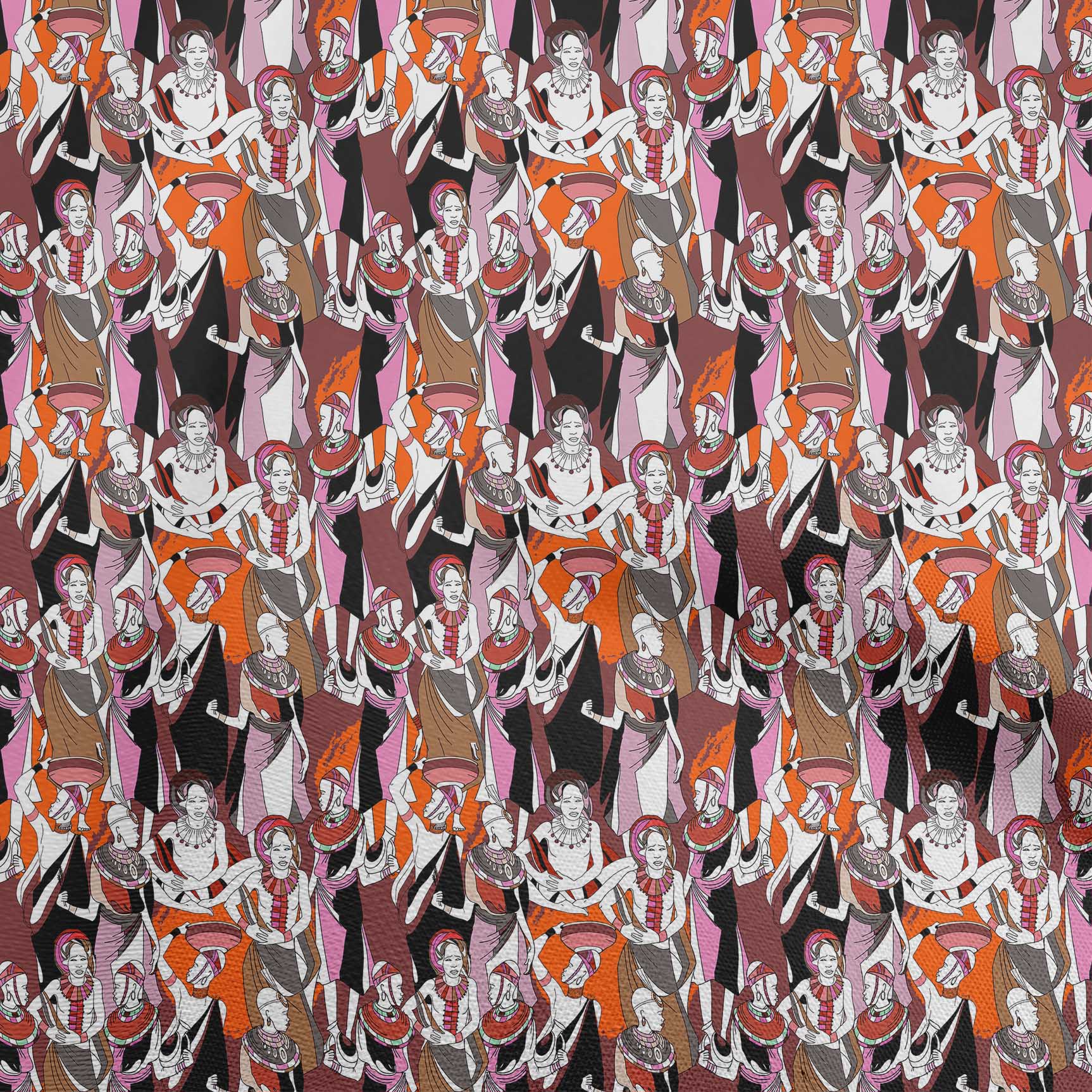 

OneOone Cotton Flex Brown Fabric Африканська швейна тканина з принтом The Yard 40 дюймів 42InchWide-ViscoseChiffon помаранчевий