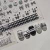 1pcs 5D Diamond White Lace Bow Nail Art Stickers Pearl Rhinestones Nail Decoration Adhesive Decals Slider DIY Accessory