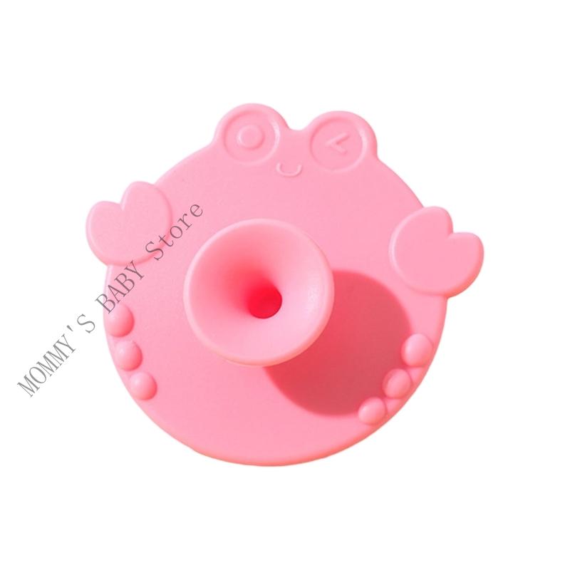 

Silicone Baby Bath Brush Cartoon Design Multifunctional Cleansing Tool Gentle Skin Massage Care Essential рожевий
