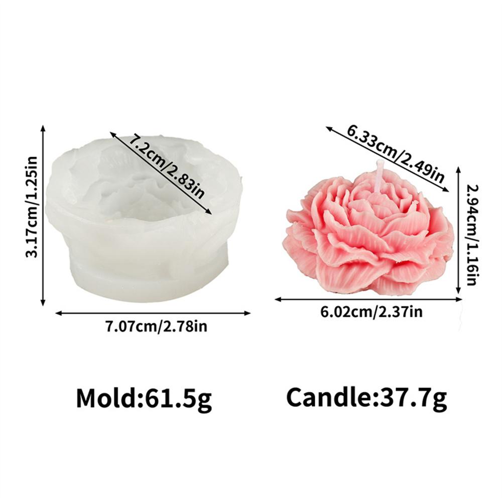 3D Peony Flower Shape Silicone Candle Mould DIY Flower Plaster Handmade Soap Aromatherapy Candle Making Tools