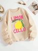 Felpa con Cappuccio Limon Cello La Dolce Vita Stampa Donna Basic Felpa Comoda Pullover Caldo 202