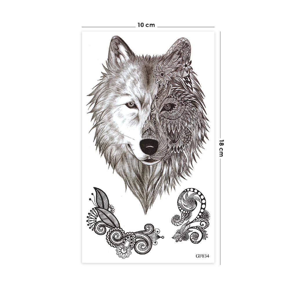 Søt ulv midlertidig tatovering